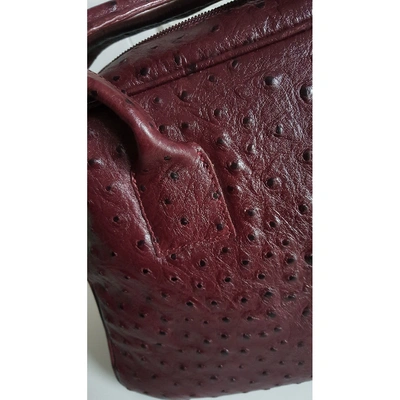 Pre-owned Orciani Leather Handbag In Burgundy