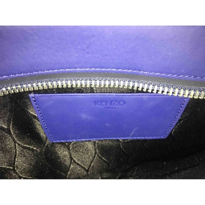 Pre-owned Kenzo Kalifornia Leather Clutch Bag In Blue