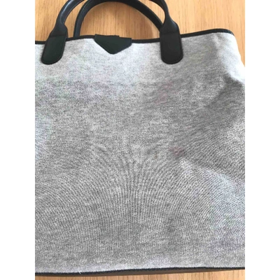 Pre-owned Longchamp Roseau Grey Cotton Handbag