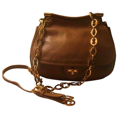 Pre-owned Miu Miu Vitello Beige Leather Handbag