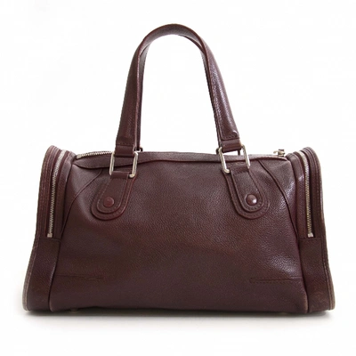 Pre-owned Delvaux Burgundy Leather Handbag