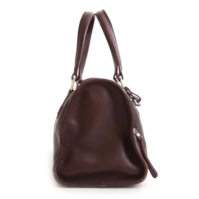 Pre-owned Delvaux Burgundy Leather Handbag