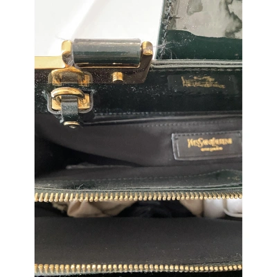 Pre-owned Saint Laurent Patent Leather Handbag In Green