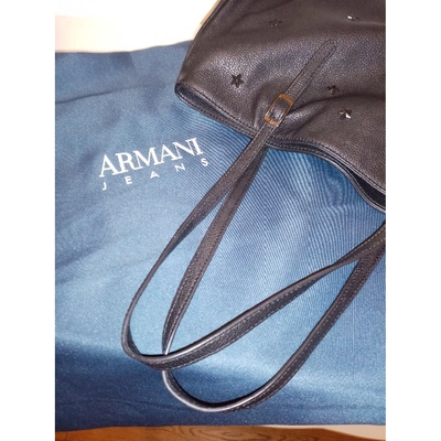 Pre-owned Armani Jeans Black Leather Handbag