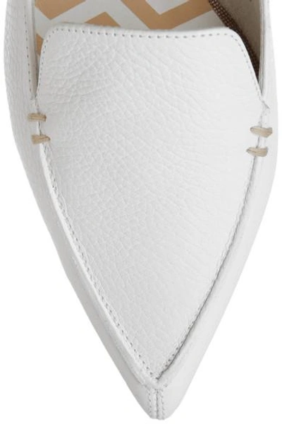 Shop Nicholas Kirkwood Textured-leather Point-toe Flats In White