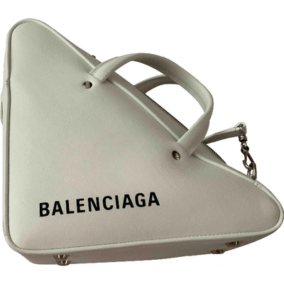 Pre-owned Balenciaga Triangle White Leather Handbag
