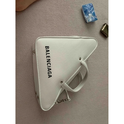 Pre-owned Balenciaga Triangle White Leather Handbag