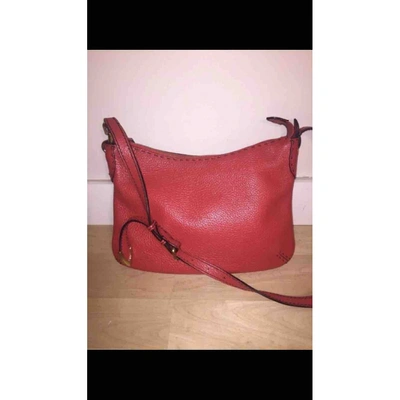 Pre-owned Fendi Leather Handbag In Red