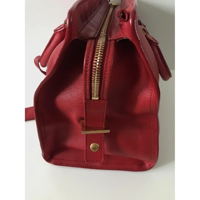 Pre-owned Saint Laurent Cabas Rive Gauche Leather Handbag In Red