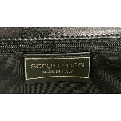 Pre-owned Sergio Rossi Leather Clutch Bag In Black