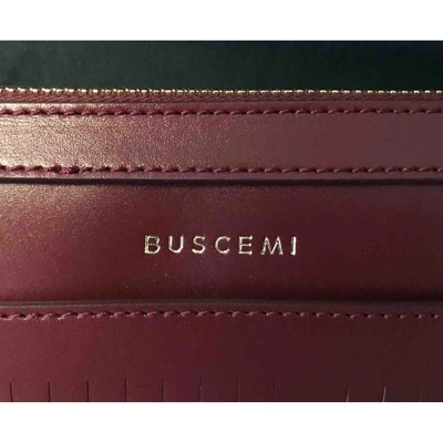 Pre-owned Buscemi Leather Clutch Bag In Burgundy