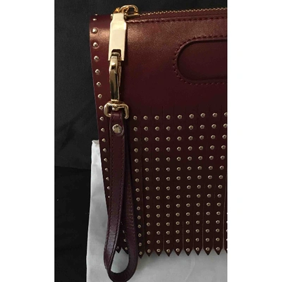 Pre-owned Buscemi Leather Clutch Bag In Burgundy