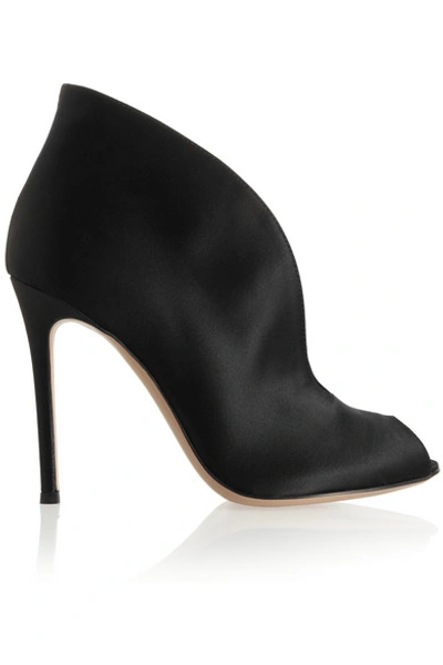 Gianvito Rossi Vamp 100 Satin Ankle Boots In Black