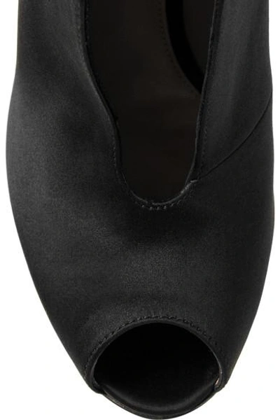 Shop Gianvito Rossi Vamp 100 Satin Ankle Boots In Black