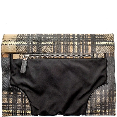 Pre-owned Prada Cloth Clutch Bag In Black