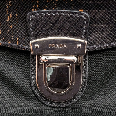 Pre-owned Prada Cloth Clutch Bag In Black