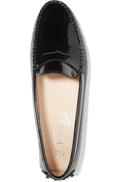 Tod's Gommino Driving Shoes In Patent Leather In Black | ModeSens
