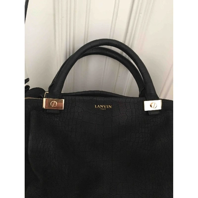 Pre-owned Lanvin Leather Handbag In Black