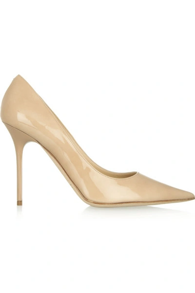 Jimmy Choo Abel Patent-leather Pumps In Neutrals