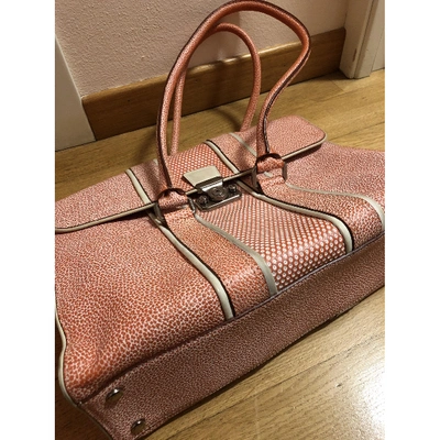 Pre-owned A. Testoni' Leather Handbag In Orange