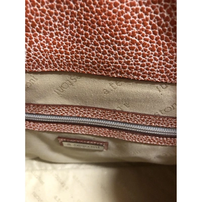 Pre-owned A. Testoni' Leather Handbag In Orange