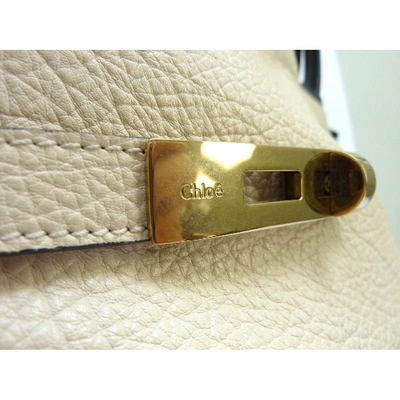 Pre-owned Chloé Leather Handbag In Ecru