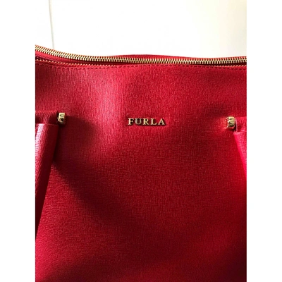 Pre-owned Furla Leather Handbag In Red