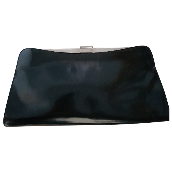 black patent leather clutch