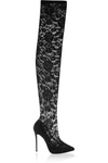 DOLCE & GABBANA Stretch-Lace Thigh Boots