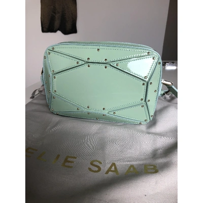 Pre-owned Elie Saab Patent Leather Crossbody Bag In Turquoise
