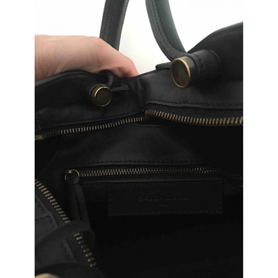 Pre-owned Balenciaga Blackout Black Leather Handbag