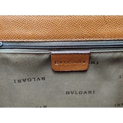 Pre-owned Bulgari Leather Backpack In Camel