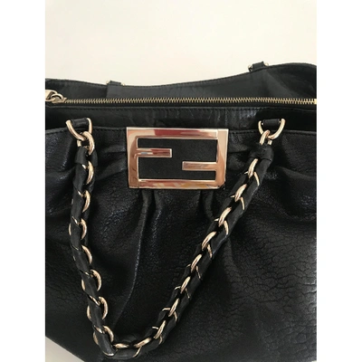 Pre-owned Fendi Leather Handbag In Black