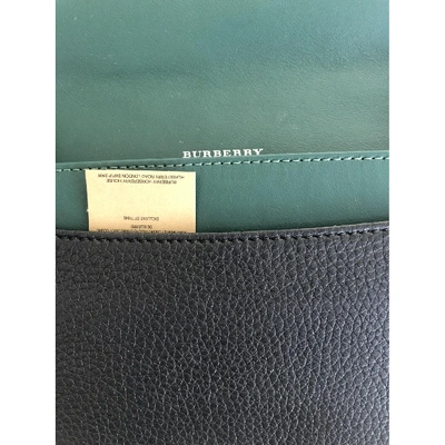 Pre-owned Burberry Leather Clutch Bag In Black