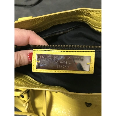 Pre-owned Balenciaga City Yellow Leather Handbag