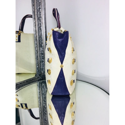 Pre-owned Versace Leather Handbag In Beige