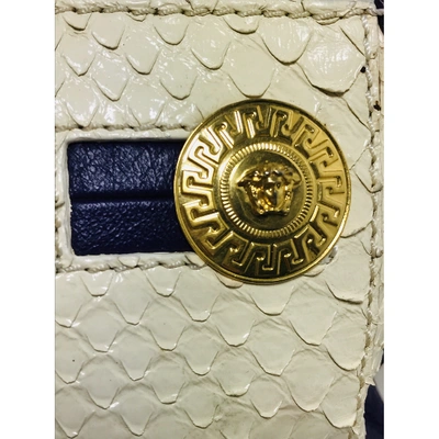 Pre-owned Versace Leather Handbag In Beige