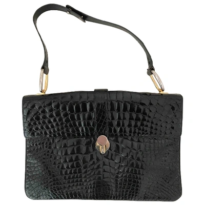 Pre-owned Gucci Black Crocodile Handbag