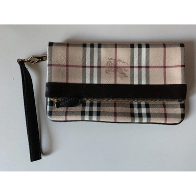 Pre-owned Burberry Cloth Clutch Bag In Beige