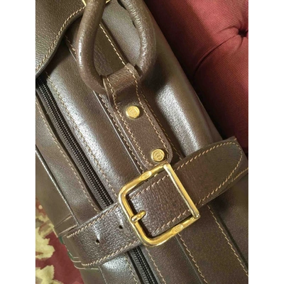 Pre-owned Gucci Leather Travel Bag In Brown