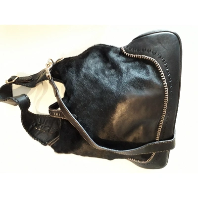 Pre-owned Gucci Hobo Pony-style Calfskin Handbag In Black