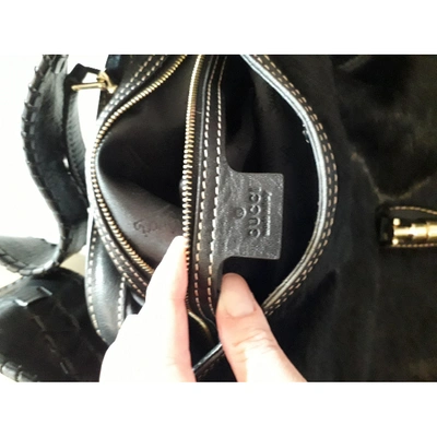 Pre-owned Gucci Hobo Pony-style Calfskin Handbag In Black