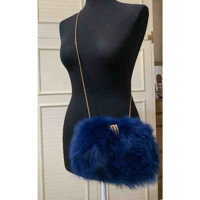 Pre-owned Benedetta Bruzziches Blue Fox Clutch Bag