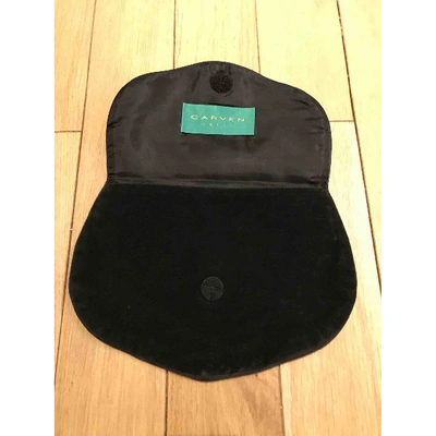 Pre-owned Carven Velvet Clutch Bag In Black