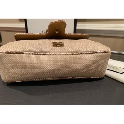 Pre-owned Gucci Marmont Wicker Handbag