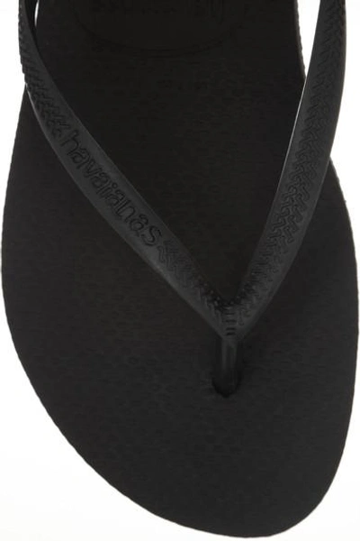 Shop Havaianas Slim Rubber Flip Flops In Black