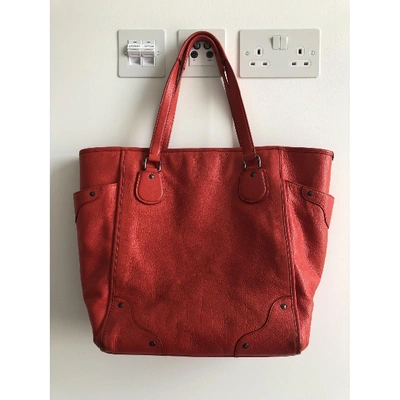 Pre-owned Coach Leather Handbag In Red