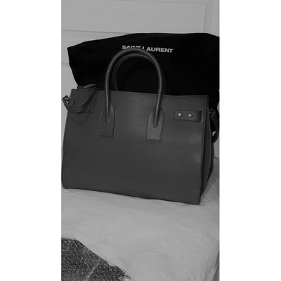 Pre-owned Saint Laurent Sac De Jour Leather Handbag In Black