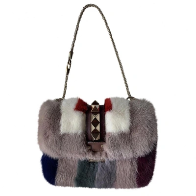 Pre-owned Valentino Garavani Glam Lock Multicolour Mink Handbag