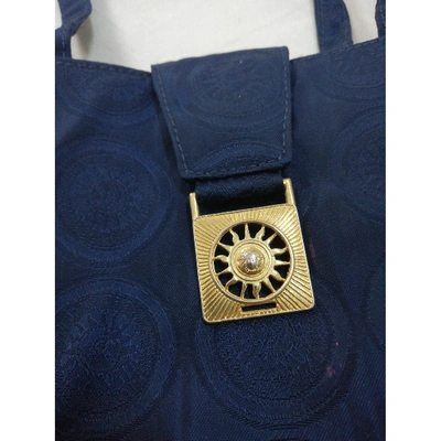 Pre-owned Versace Cloth Crossbody Bag In Blue
